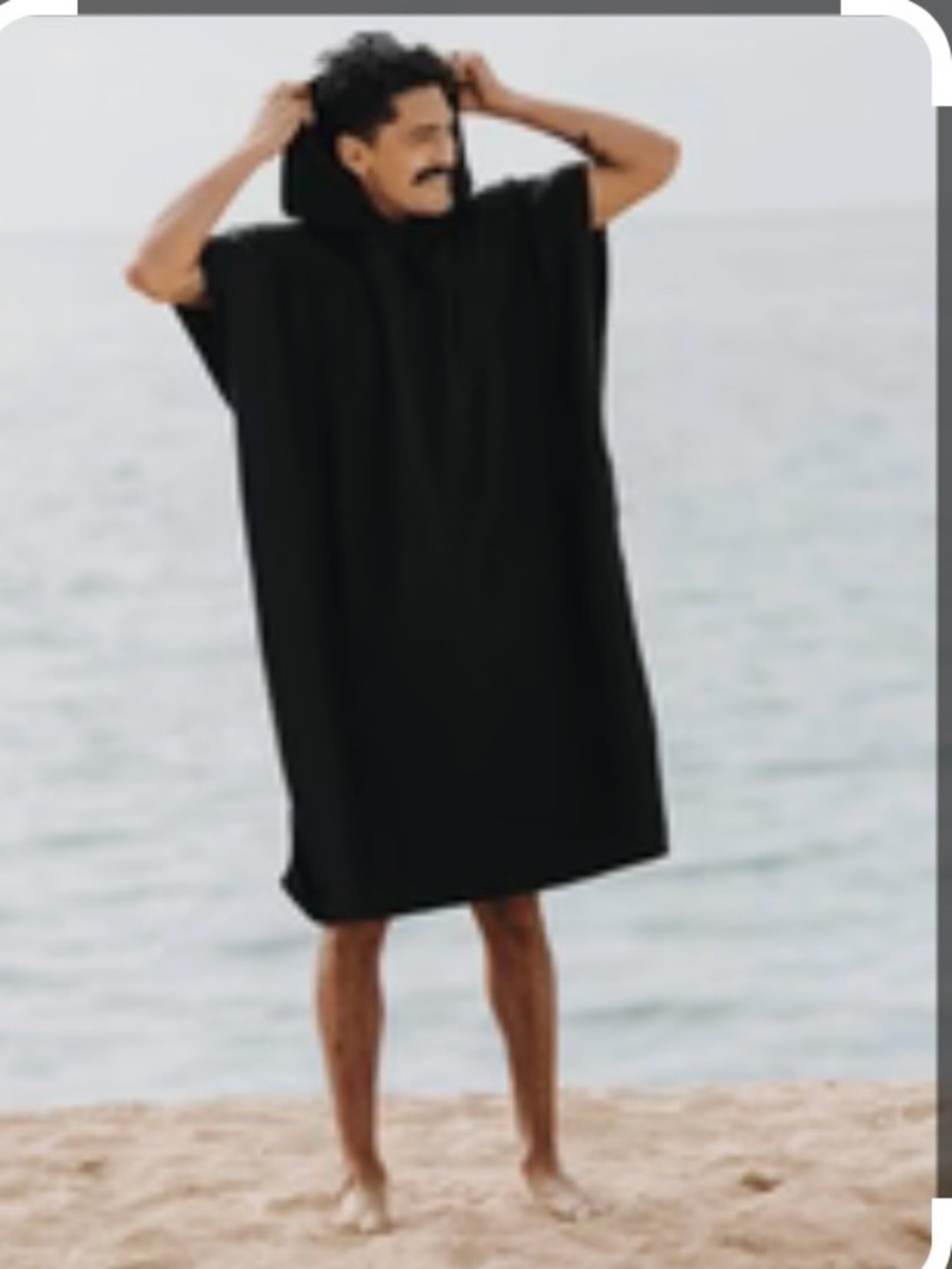 SAND CLOUD BLACK TERRA HOODED
100% ORGANIC COTTON SURF PONCHO COVER-UP NEW SzOS